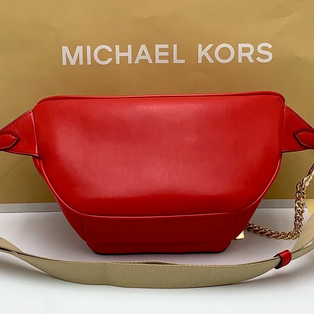 MICHAEL KORS Maisie Large Pebbled Leather 2-in-1 Waistpack Fannypack Cr…